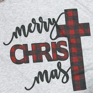 Tee - Merry Christmas 3/4 Sleeve - Red
